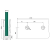 Profil U balustrady szklanej , aluminiowy 2500mm , montaż boczny