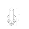 Okucie dolne do drewna Ø 42,4 mm , AISI 304 , szlifowane , nierdzewne