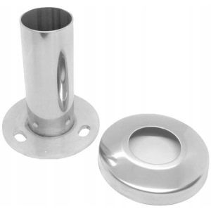 Okucie dolne do drewna Ø 42,4 mm , AISI 304 , polerowane , nierdzewne