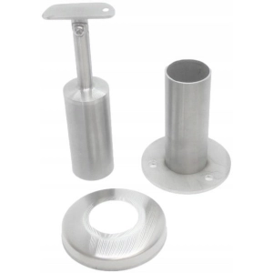 Okucie do drewna Ø 42,4 mm , poręcz Ø 42,4 mm , AISI 304 , szlifowane , nierdzewne