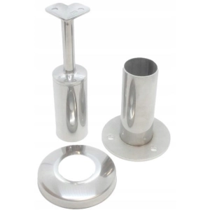 Okucie narożne do drewna Ø 42,4 mm , poręcz Ø 42,4 mm , AISI 304 , polerowane , nierdzewne