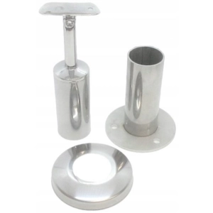 Okucie do drewna Ø 42,4 mm , poręcz Ø 42,4 mm , AISI 304 , polerowane , nierdzewne