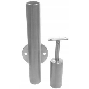 Okucie do drewna Ø 42,4 mm , poręcz Ø 42,4 mm , AISI 304 , szlifowane , mocowanie boczne , nierdzewne