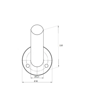 Okucie do drewna Ø 42,4 mm , pręt pod poręcz , AISI 304 , szlifowane , nierdzewne