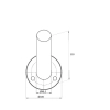 Okucie do drewna Ø 48,3 mm , poręcz Ø 48,3 mm , AISI 304 , szlifowane , nierdzewne