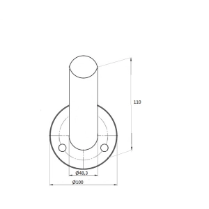 Okucie do drewna Ø 48,3 mm , poręcz Ø 48,3 mm , AISI 304 , szlifowane , nierdzewne