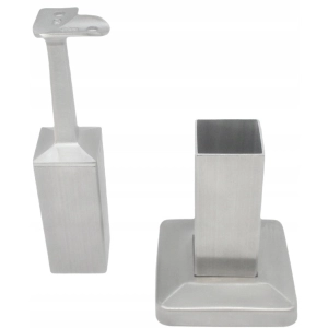 Okucie narożne do drewna 40 x 40 mm , poręcz Ø 42,4 mm , AISI 304 , szlifowane , nierdzewne