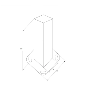 Okucie narożne do drewna 40 x 40 mm , poręcz Ø 42,4 mm , AISI 304 , szlifowane , nierdzewne