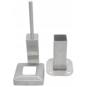 Okucie do drewna 40 x 40 mm , pręt pod poręcz , AISI 304 , szlifowane , nierdzewne