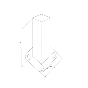 Okucie do drewna 40 x 40 mm , pręt pod poręcz , AISI 304 , szlifowane , nierdzewne