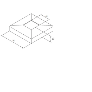 Okucie do drewna 40 x 40 mm , dolne , AISI 304 , szlifowane , nierdzewne