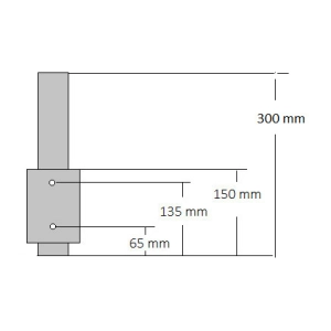 Okucie do drewna 40 x 40 mm , poręcz Ø 42,4 mm , AISI 304 , szlifowane , mocowanie boczne , nierdzewne