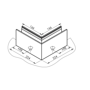 Narożnik U balustrady szklanej - zewnętrzny, AL/ELOX/Satin